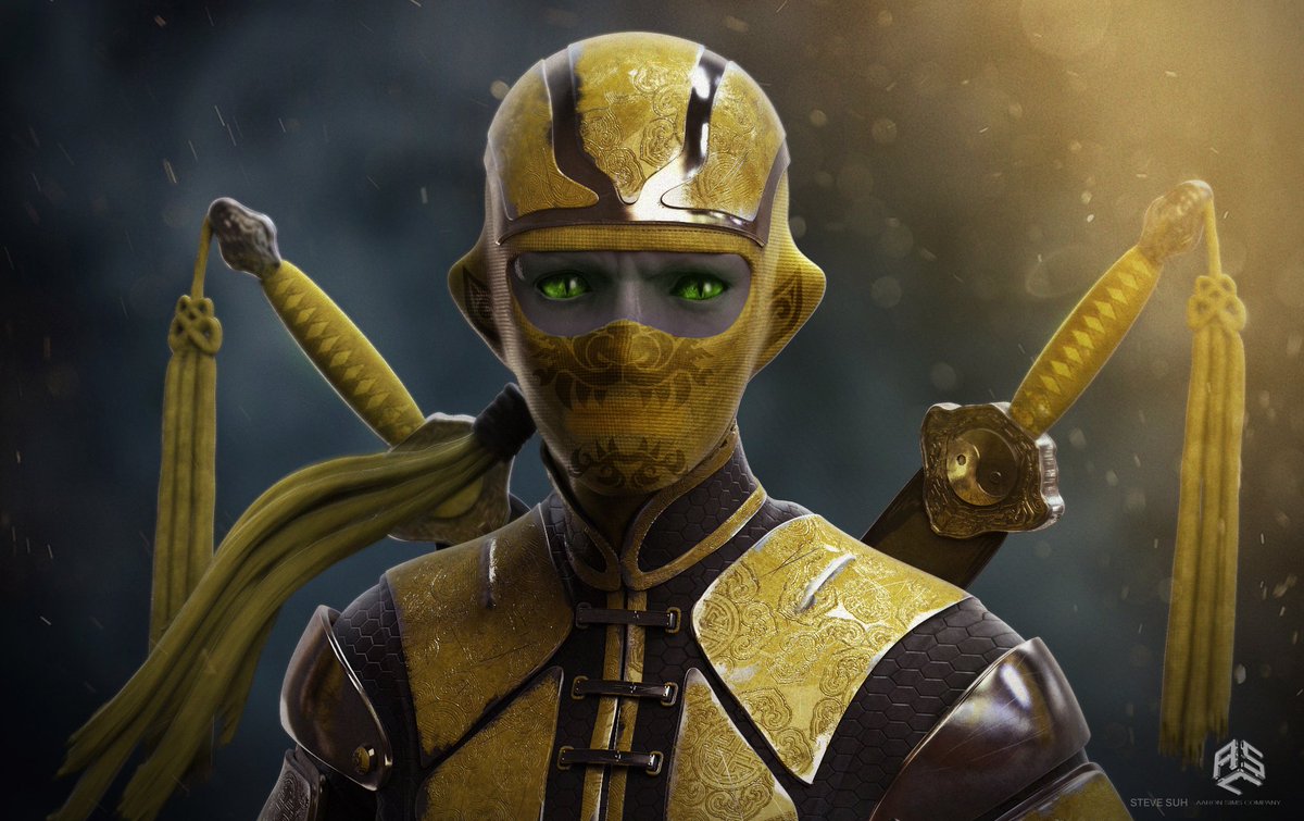 _ASCreative's tweet image. Can anyone else but 'Sho' pull off this color? --- Character design from 'Ready Player One' @readyplayerone #asc #meetsho #littlewarrior #readyplayerone #characterart #conceptdesign #workingtheyellow #fullbody #weaponart