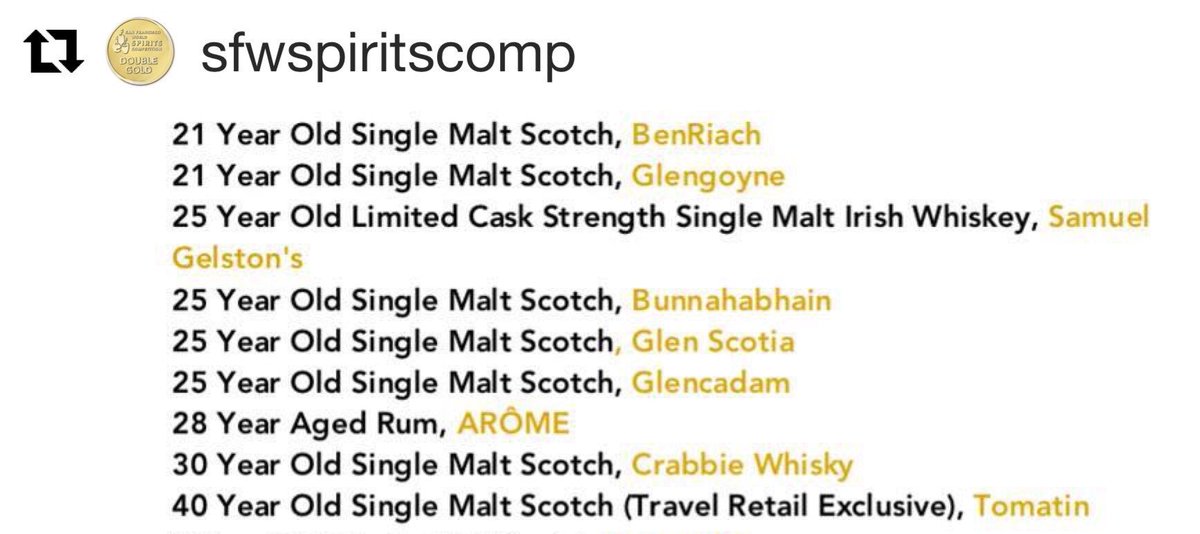 AromeRum's tweet photo. It’s official!  @AromeRum has made the 🏅🏅 Double Gold Medal List at the #SFWSC2018 Thank you to all @SFWSpiritsComp #rum https://t.co/QriOWDRvtu
