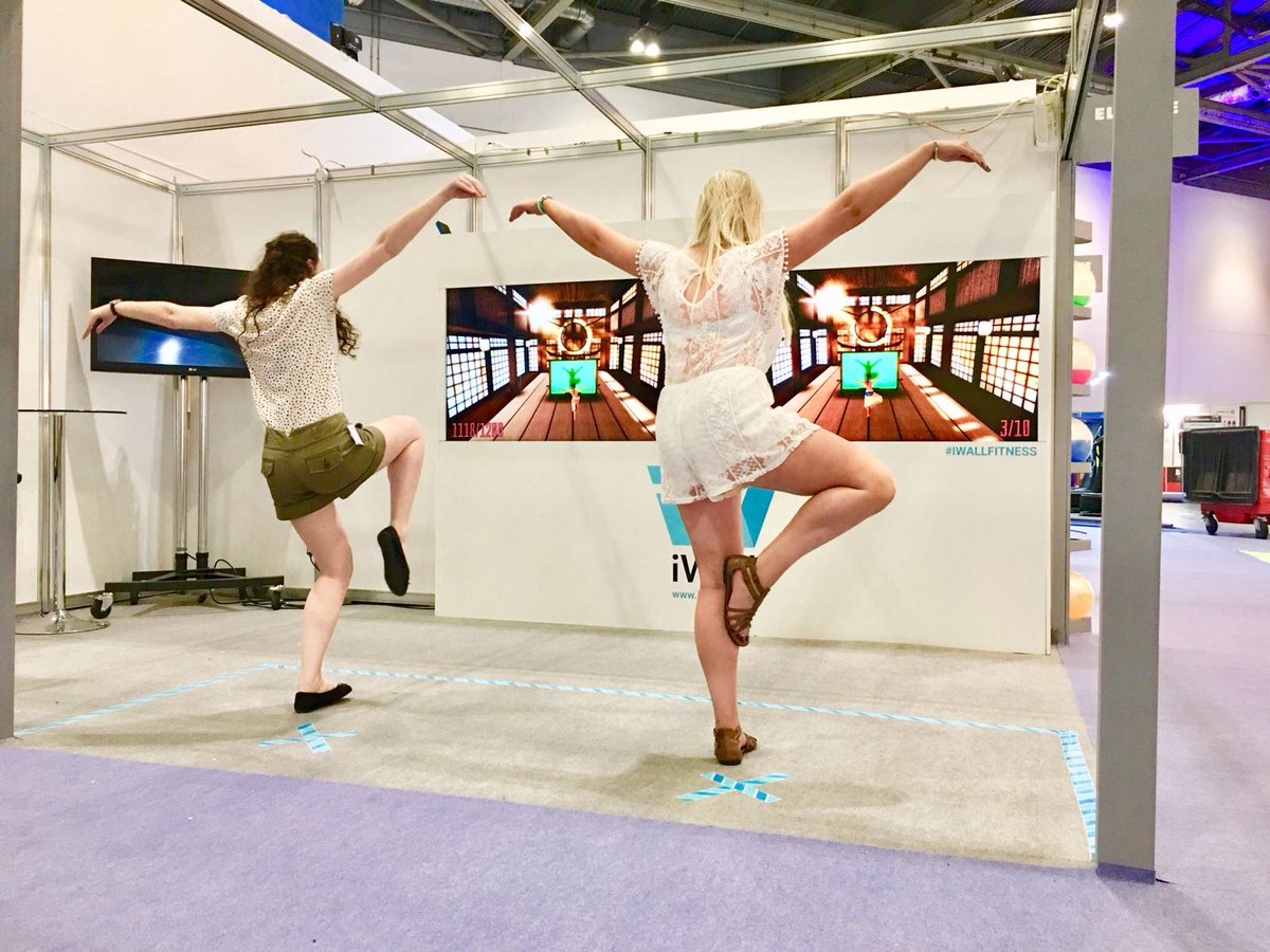 axtiontech_co's tweet photo. We set up the iWall for #Elevate18 today and some people already wanted to try it out. We'll be there Wed/Thu on stand D05 so stop by if you're attending. #Elevate2018 #Exergaming #FitnessTechnology #AxtionTech #iWallFitness https://t.co/1qJtwDCLPi