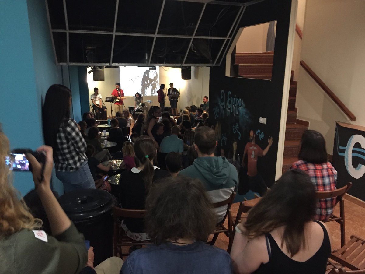 TheTableOSU's tweet photo. Packed house at En Vivo tonight! Really cool to see so many students from so many countries here. https://t.co/QbGud99BZn