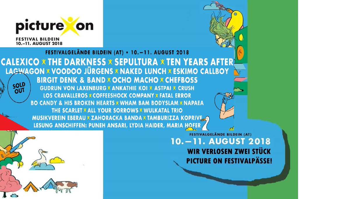 britishrock's tweet photo. WIN WIN! Wir verlosen Festivalpässe fürs PICTURE ON Festival (Sold Out!) mit The Darkness, Sepultura, Calexico, Ten Years After, Lagwagon, Naked Lunch uvm! Mitmachen auf: https://t.co/pCoaKlJSZc #gewinnspiel #festival #austria #win #pictureon https://t.co/6AvMmy1MUQ