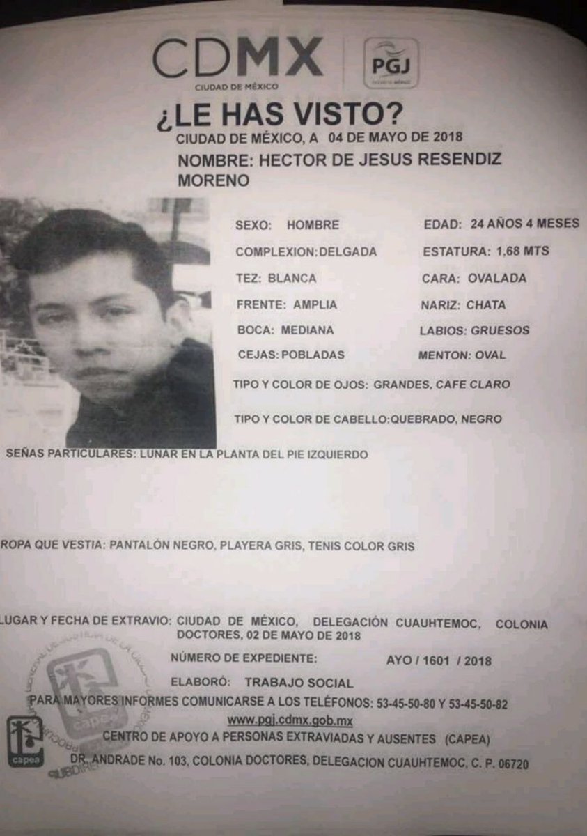 israelboss28's tweet photo. Amigos si pudieran compartir está imagen es de un compañero de la carrera y no lo encuentran desde el 2 de mayo muchas gracias https://t.co/Seocd3nnv3