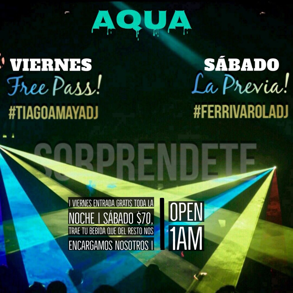 AquaCDA's tweet photo. Que el día gris no opaque la buena onda ! Ya tenemos planes para este finde, te lo compartimos junto a unas promociones increíbles 🙌🏼😛 Te lo vas a perder? #Desdeeldia1 #PENSANDOENUSTEDES #Querespiretubolsillo 💃🕺🏻 https://t.co/t36SxeoECy