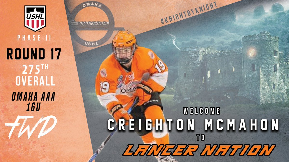 Lancers Draft Selection:
#USHLDraft - Phase II: 17th Round / 275th Overall
Forward - Creighton McMahon
Blaine, MN
#KnightByKnight 🏰#WhosNext