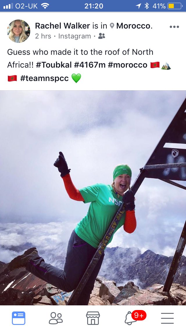 NspccSpeshEvent's tweet photo. Congratulations Rachel Walker 💚👍🏻👌🏻🥇🗻#teamnspcc #morroco @moonhead75 @nspcc_official @nspcc_east_cheshire_events #everychildmatters #squadgoals #powerfulwomen #healthy #challenge2018 #mountains https://t.co/PhTfrQSSmL