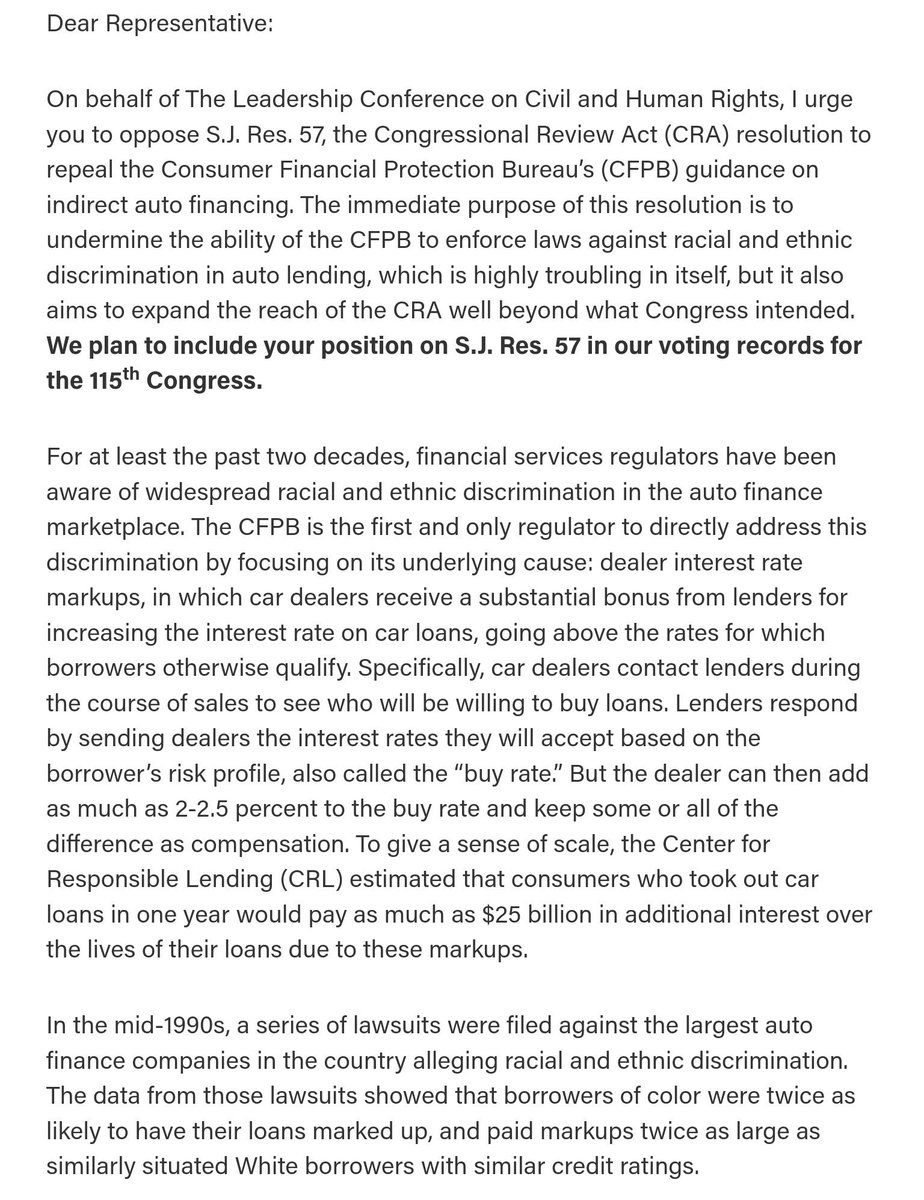 Letter re S.J.Res. 57 from The Leadership Conference on Civil and Human Rights, p. 1