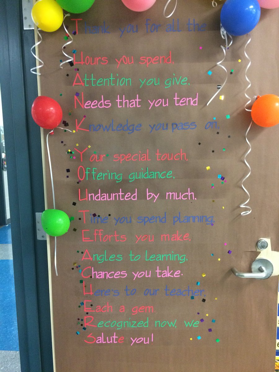 drloisnorwood's tweet photo. When you return to your classroom & find that a parent has done this to your door, you have energy to teach for 1,000 more years! #BestParentsEVER! #generouskindness #ChooseGarlandISD @AES_Aviators https://t.co/t4cPY9l7Pd