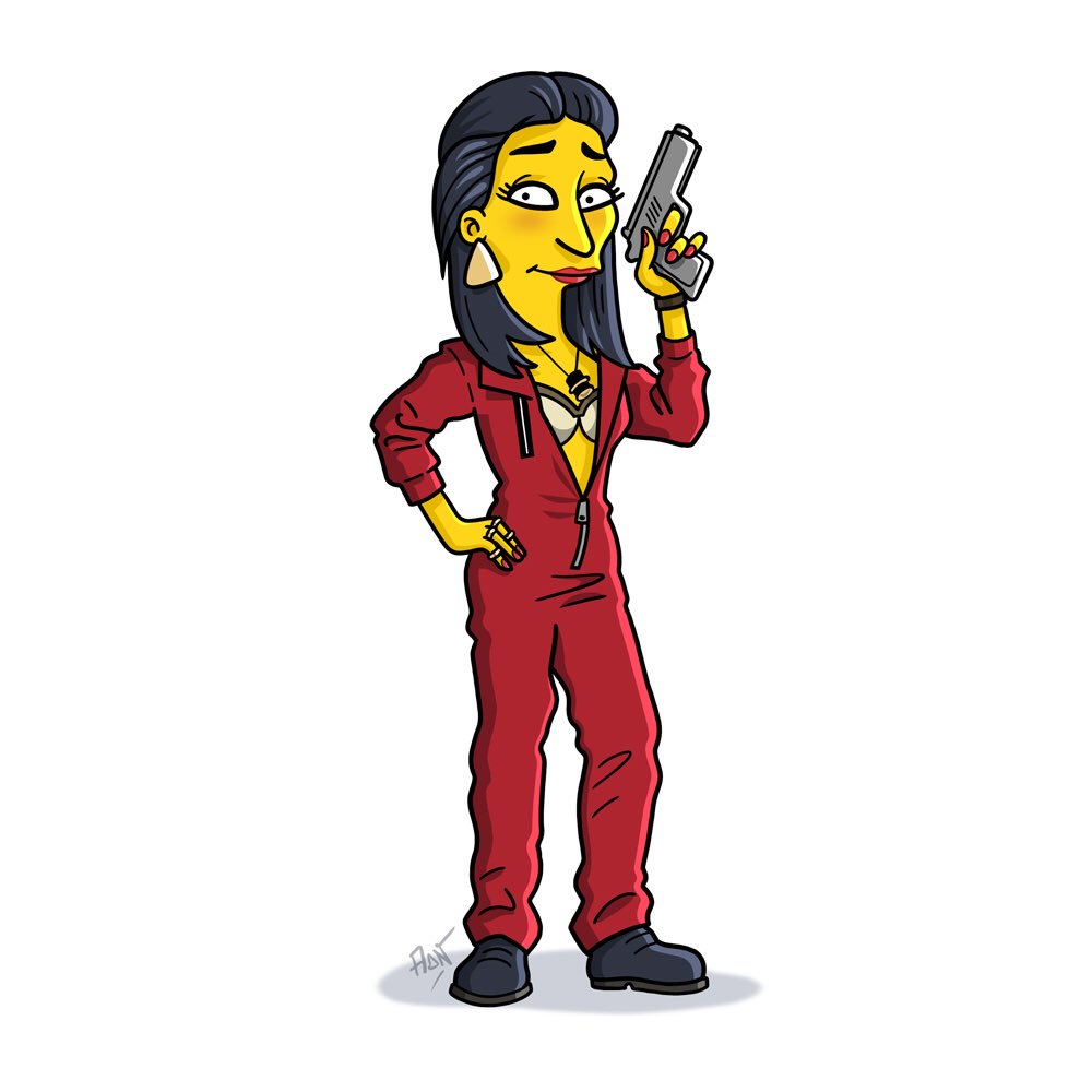 ADNz's tweet photo. Nairobi from #LaCasaDePapel #Simpsonized (to be continued...) https://t.co/kmDWh4SfKn