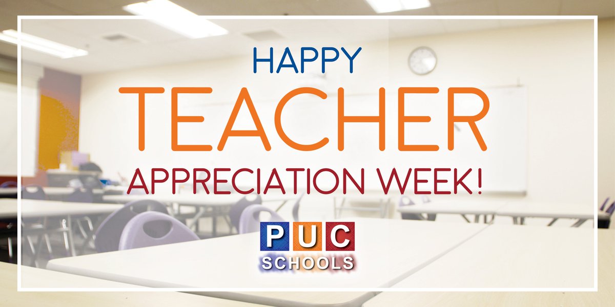 PUCSchools's tweet photo. During this special week when we appreciate our teachers, we extend a heartfelt thank you to all of our amazing PUC teachers who work tirelessly every day to prepare our students for success. Thank you, teachers! #TeacherAppreciationDay #TeacherAppreciationWeek2018 https://t.co/7Tn17R3BDq