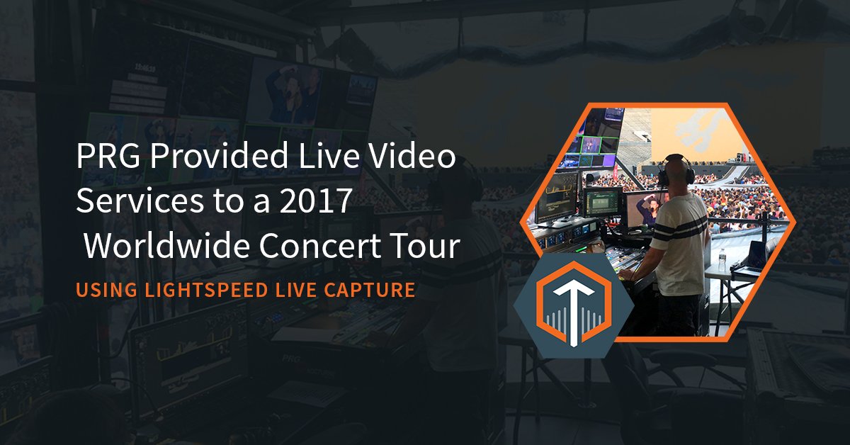 Telestream's tweet photo. PRG saved time, money, and resources during a 2017 worldwide concert tour. Find out how they were able to simultaneously capture to local storage and capture growing files to networked drives in edit-ready format. https://t.co/yFITIQiDad #lightspeedlive #telestream https://t.co/n6WmVGsijb