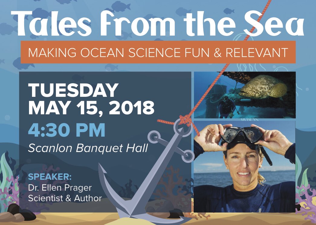 WestfieldState's tweet photo. Dr. Ellen Prager, a scientist &amp; author known for making ocean science fun &amp; relevant, will visit #WestfieldState on May 15 for a talk &amp; book signing.

Free &amp; open to the public | 4:30 p.m. https://t.co/xnMDoOFzWV