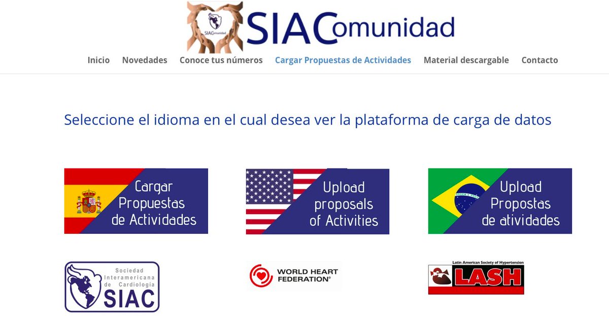 SIAC_cardio's tweet photo. En el sitio web de @SIAComunidad ya se pueden cargar actividades en Portugués o Inglés. Sumate a concientizar a nuestra comunidad sobre la Hipertension Arterial. #ConoceTusNumeros junto a @worldheartfed @opsoms #LASH  https://t.co/d1tD07dGYN https://t.co/tp6FzLHnjI