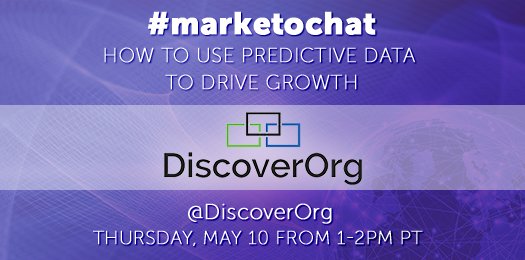 DiscoverOrg's tweet photo. Mark your calendar for Thursday at 1:00 PST! 
Team @DiscoverOrg is teaming up with @marketo to all your questions about predictive intent data! https://t.co/yaYrlVA928 #marketochat #practicalpredictive https://t.co/ii863LaY24