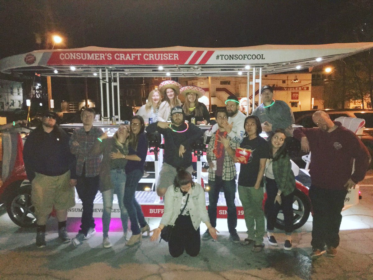 We had a blast with this crew in East Aurora this weekend! Did you #FindTheCraftCruiser?! Let us know, and be entered to win a free ride! #BuffalosBeerBike