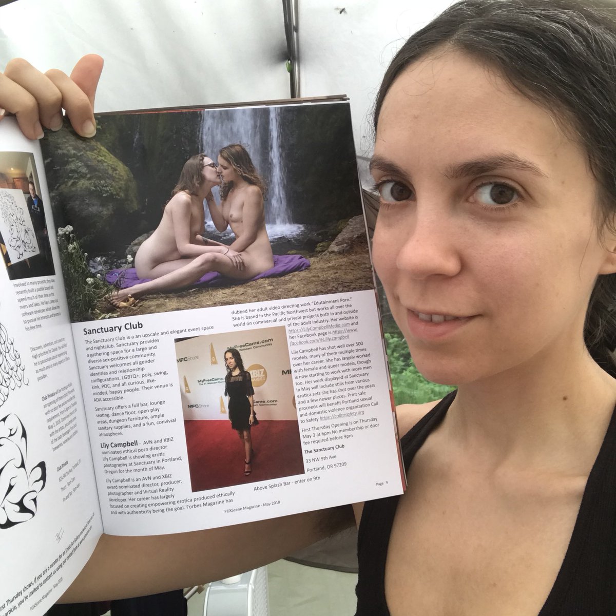 _Lily_Campbell's tweet photo. I’m featured in May’s PDX Scene Magazine for my photography show “Empowered Erotica” at Sanctuary in PDX❤️ ********* #sexpositive #sex #photography #erotic #erotica #ethicalporn #feministporn #femaledirector #girlskissing #feminist #LGBT #vrporn #traveling #freelancer #girlboss https://t.co/fPAkjibgWV