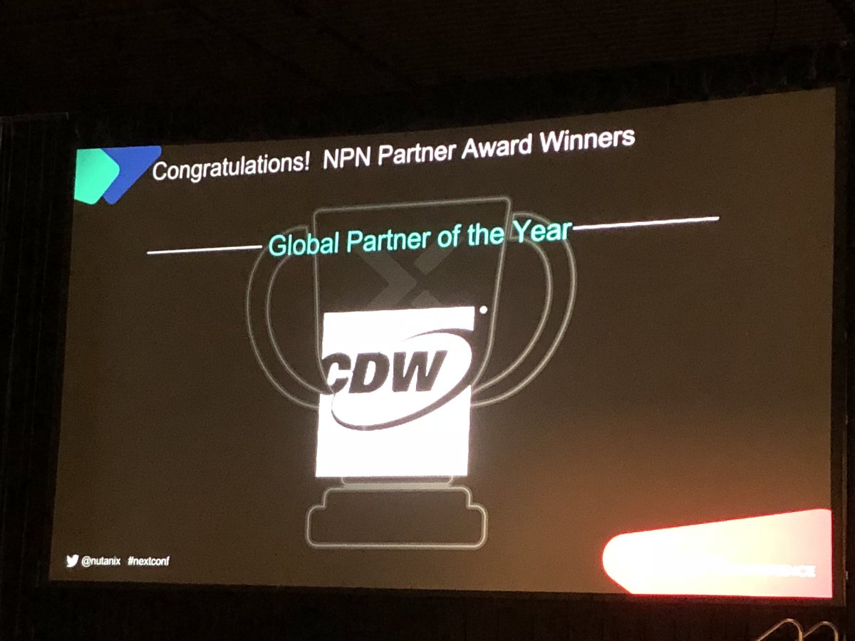 kevikai's tweet photo. Humbled and honored to be recognized by @nutanix as their Global Partner of the Year! Congratulations to the entire @CDWCorp @CDW_UK @CDWCanada team! #NEXTconf https://t.co/lzXls1pNzT