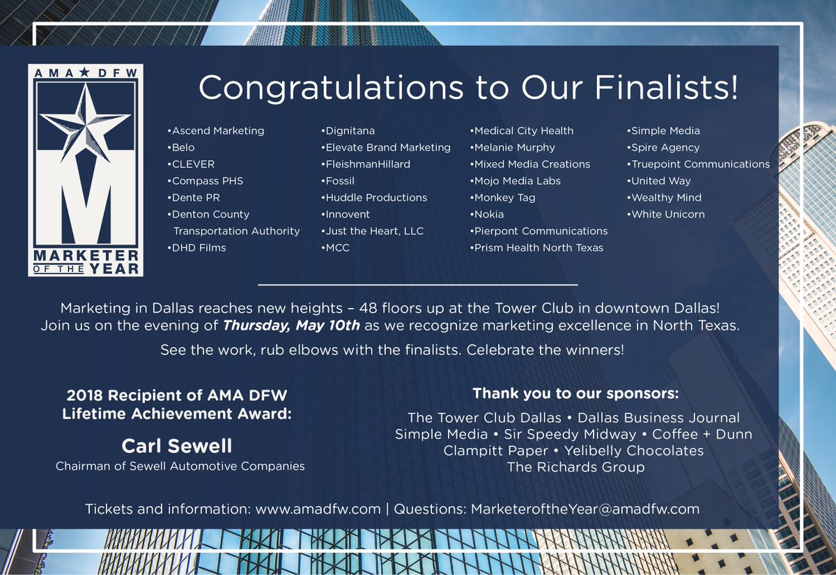 amadfw's tweet photo. Congratulations to all of our finalists! Grab your tickets and celebrate with us. https://t.co/Lh6lcSaBS8 https://t.co/1HLtYUs34O