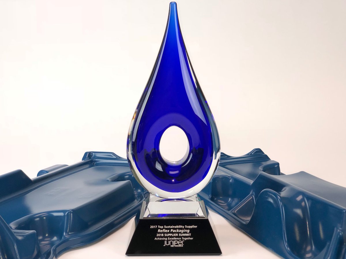 We received this award for supplying @JuniperNetworks with packaging made from 100% post-consumer and ocean bound plastics! #oceanboundplastic #recycledplastic #ecofriendlypackaging
