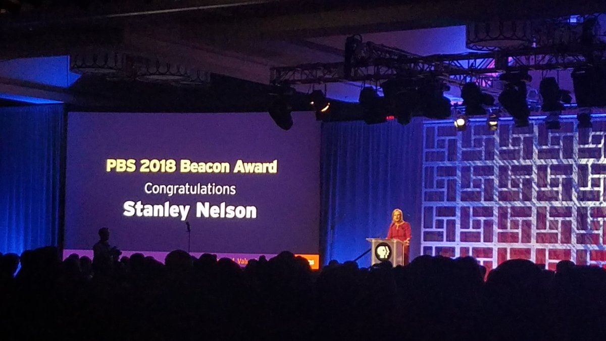 Congratulations @StanleyNelson1 for being such a important powerhouse in public media. And thank you @firelightmedia for being a home and mentor for future filmmakers. #PBSam #BeaconAward