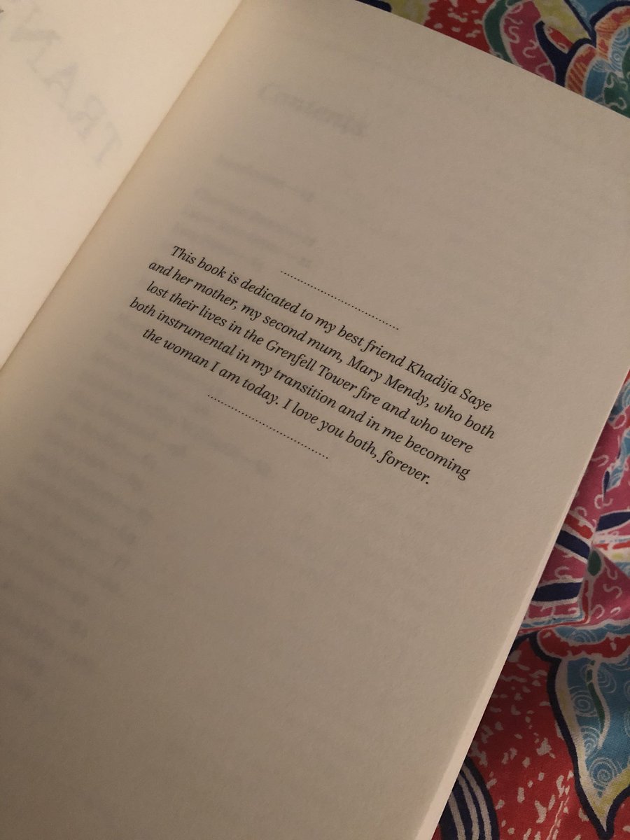 SoSowemimo's tweet photo. A long awaited read #ToMyTransSisters. A tribute to #KhadijaSaye #Grenfell victim. Probably would have written her own book one day. https://t.co/roCFFG5wUv
