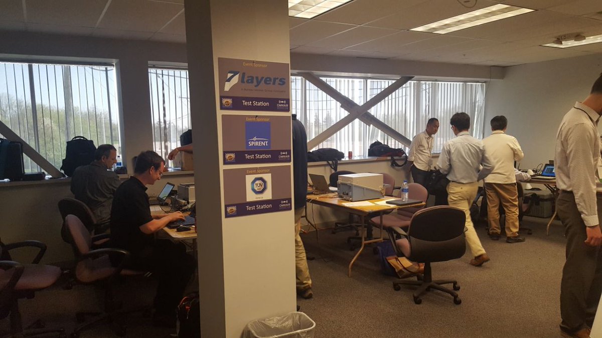 AlainVouffo's tweet photo. Closing Day 2 at the @OmniAirCon #MotorCityPlugfest with @Spirent, testing #V2X #WAVEDSRC #TTworkbench https://t.co/XduA7wwrd9