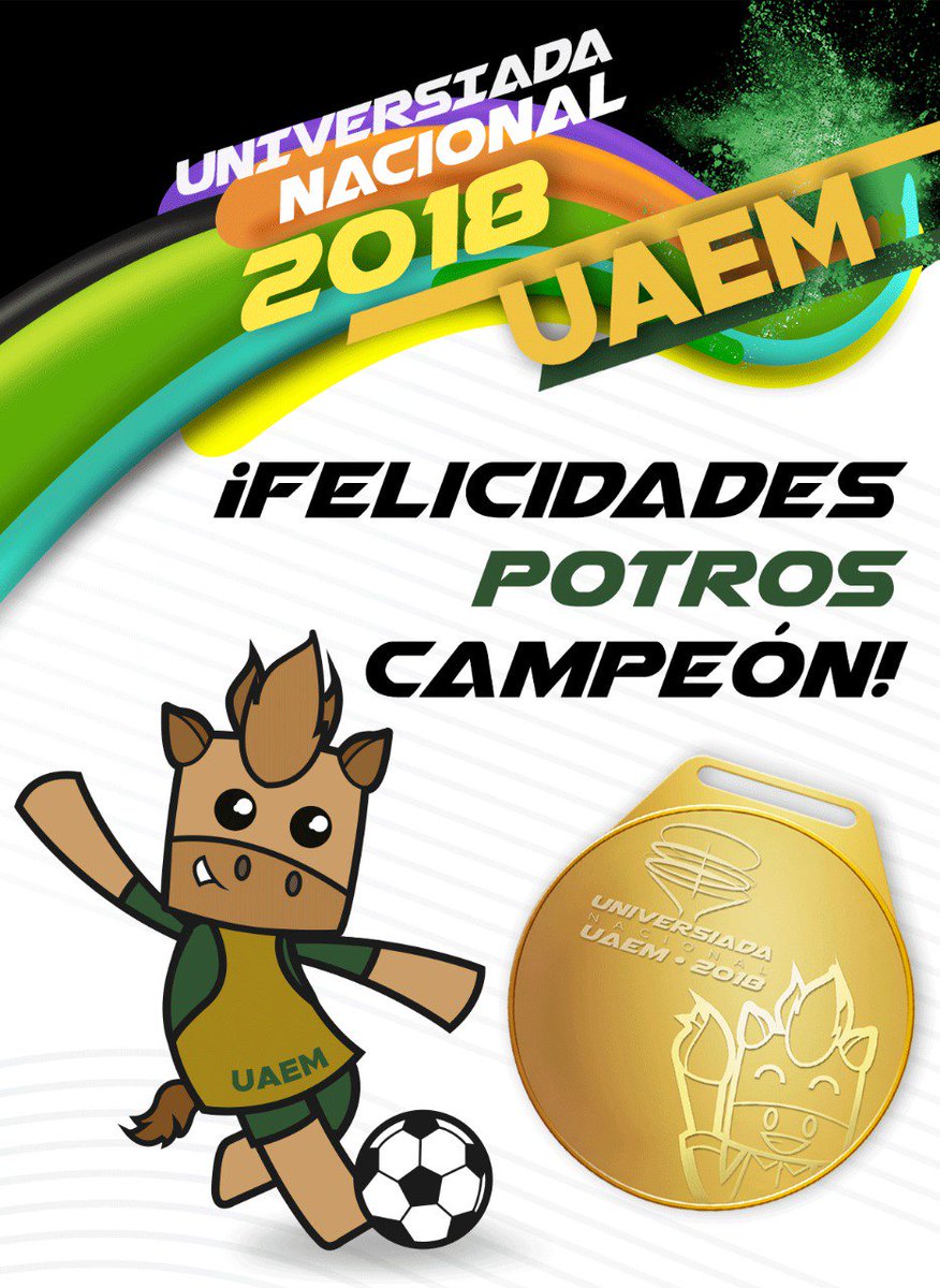 UAEM_MX's tweet photo. Felicidades a nuestro equipo de fútbol asociación por haber obtenido la medalla de oro en la #UniversiadaNacional2018. Reconocemos su entrega y compartimos esta alegría ¡Enhorabuena campeones! #MiUniversidadEsDeporte 🥇 https://t.co/2LuzooxFYU
