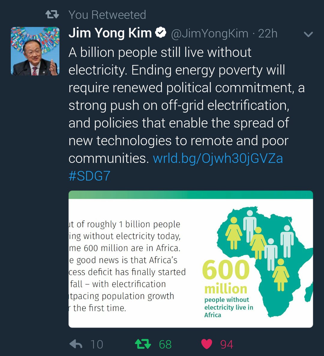 JoshKalisa's tweet image. Challenges we face as manufacturers & suppliers of solar lamp which'ar designed 4 rural area are tax, impt/duty 4 our products @JimYongKim