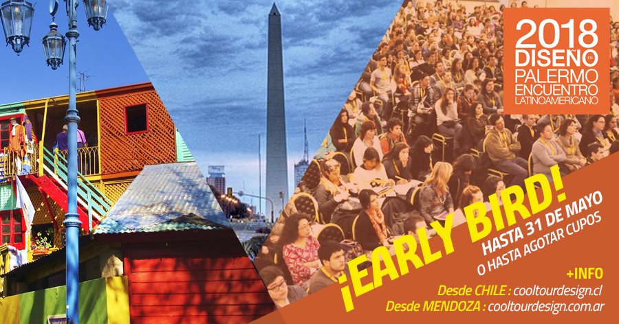 CoolTourDesign's tweet image. ¡¡¡¡IMPERDIBLE EARLY BIRD HASTA EL 31 DE MAYO!!!  🎉
👉 CHILE: cooltourdesign.cl
👉 MENDOZA: cooltourdesign.com.ar
GIRA: Del 28 de julio / Al 4 de Agosto, 2018.-
8 días de gira!
6 días y 5 noches en Buenos Aires!
+INFO: web.facebook.com/events/1884031…