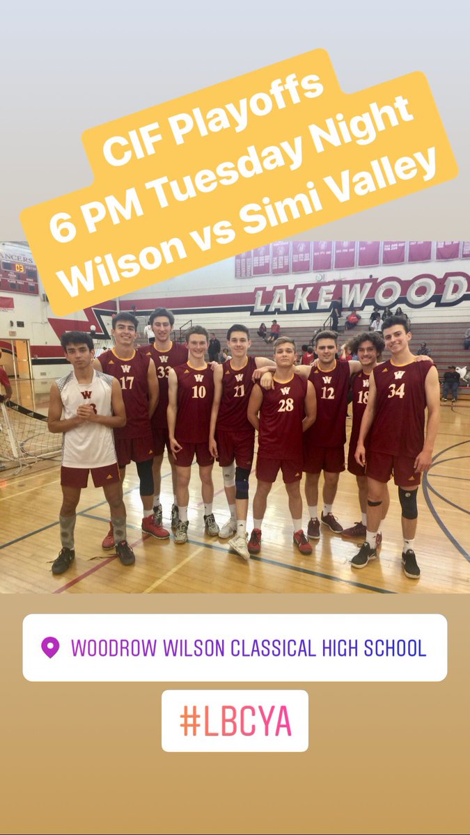 woodyatlbwilson's tweet photo. .@wilsonboysVB hosts Simi Valley tonight in the @CIFSS playoffs at 6 PM! #lbcya #PACKTHEHOUSE https://t.co/K11HVvRn6K