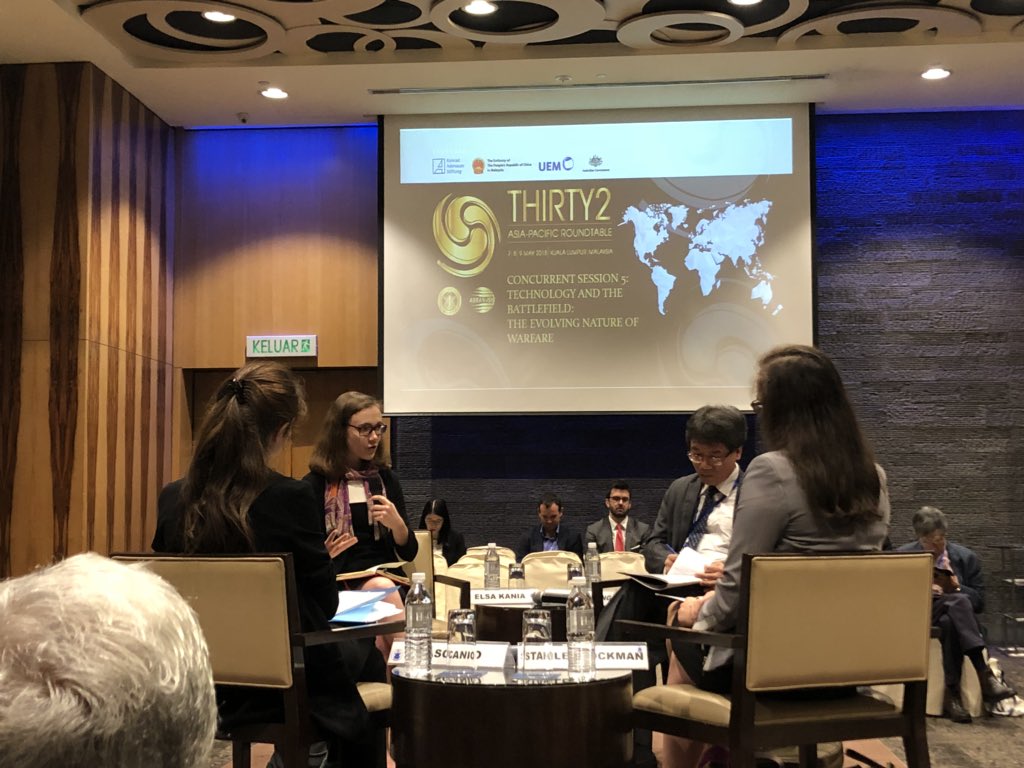 SophieQin_'s tweet photo. Proud of this all-female panel on โTechnology and the Battlefield: the Evolving Nature of Warfareโ ft. @EBKania and Zoe Stanley-Lockman ๐๐ป #32APR https://t.co/pYljDiLwyc
