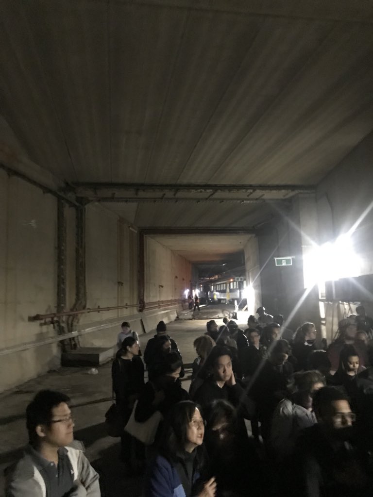 martkeyte's tweet photo. Thanks to @AklTransport and the fire service for getting us out of the side tunnel. https://t.co/dNPEyWDTMK