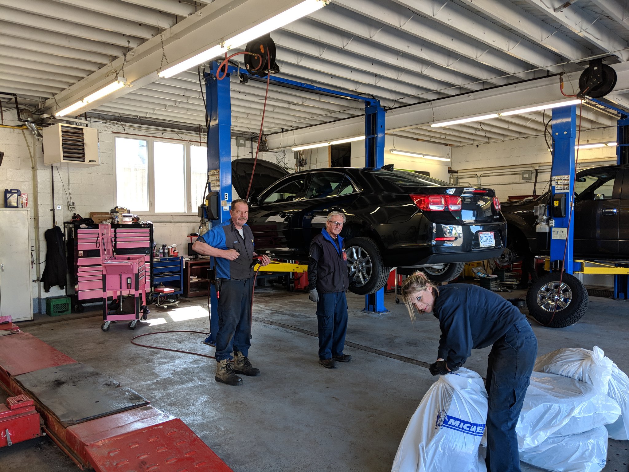 The Auto Station on Twitter "Three technicians and four tires makes