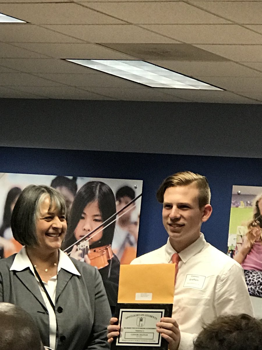 WestMillbrook's tweet photo. Celebrating this fine young man -Connor - at the WCPSS Board of Education Spotlight on Students. Could not be prouder of him!! #OneExtraDegree #OtherPeopleMatter https://t.co/RRM4Bd0ocq