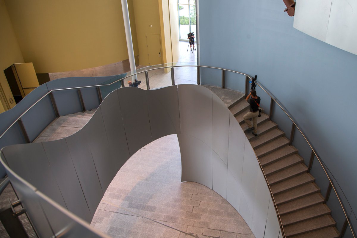 RoyalAlberta's tweet photo. #Views from the top.
Our free-standing feature staircase design was inspired by Alberta mountain canyons, especially Johnston and Maligne canyons in Banff and Jasper national parks. The staircase provides spectacular views of our naturally-lit lobby space below. #BTS #Opening2018 https://t.co/hhXzLlWEL7