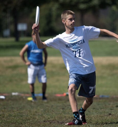 Another All Conference nominee: senior captain Scott Krueger #77. Scott has been a captain of Maul for the past 3 years and played on the ycc mixed team last summer. He can be seen breaking any mark or throwing dimes.