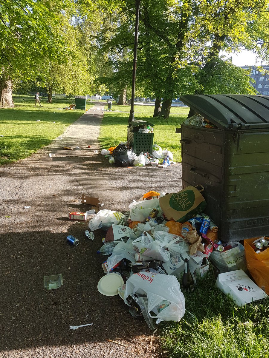 Sad mess left by visitors to the Common