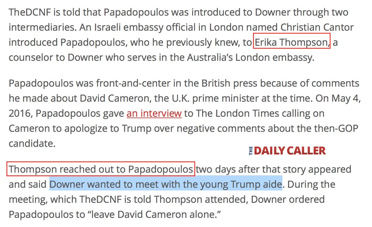 ALEXANDER DOWNER’S 2016 "chat" with GEORGE PAPADOPOULOS at the Kensington Wine Rooms about Cypriot JOSEPH MIFSUD & "Hilary emails" allegedly sparked the FBI's July 2016 counterintel investigation. DOWNER *initiated* that chat & even the  @nytimes concede he may have been "fishing"