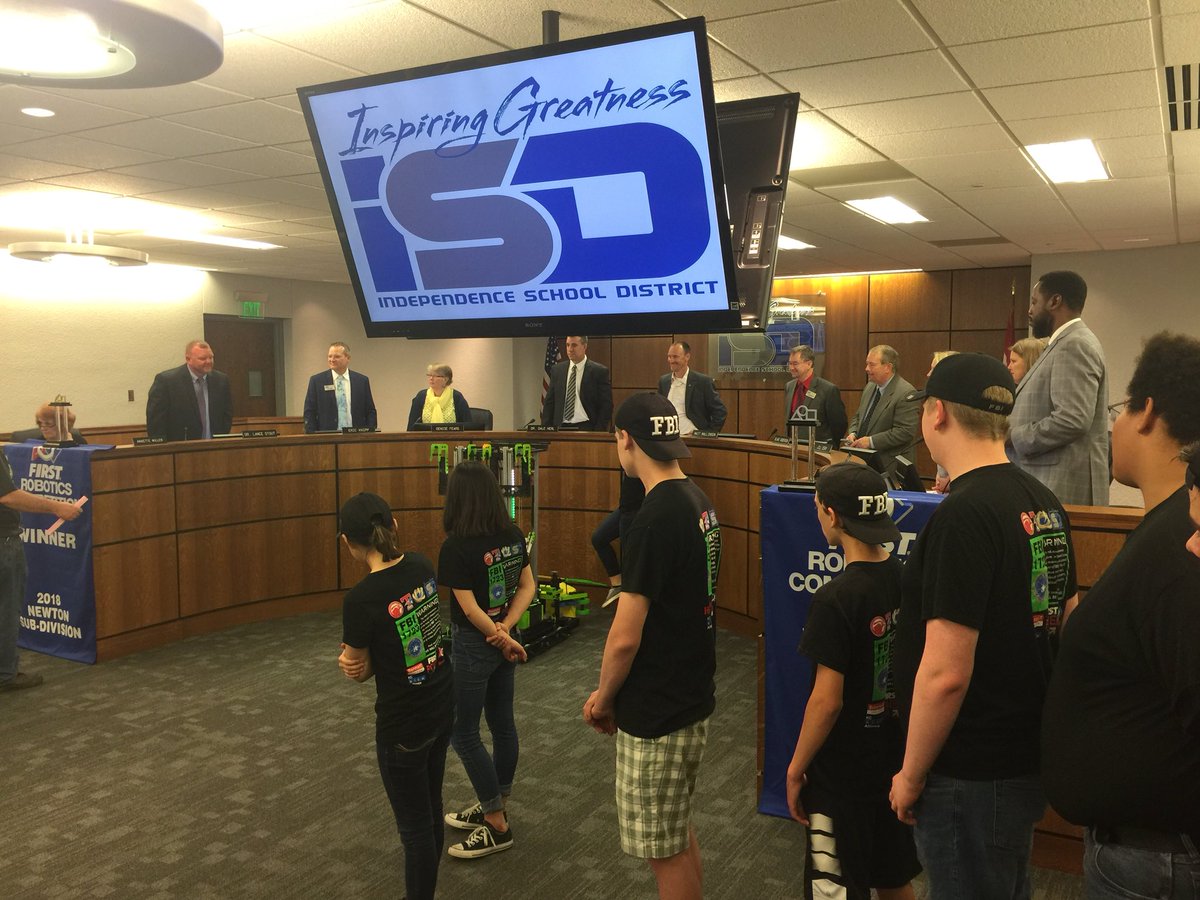 Thank you <a href="/frc1723/">1723 FBI</a> for demonstrating your robot. It was exciting to see “Melman” and hear about your success at the World Championships at the Board of Education meeting! It was wonderful to have so many students and parents at the BOE meeting. #isdstrong