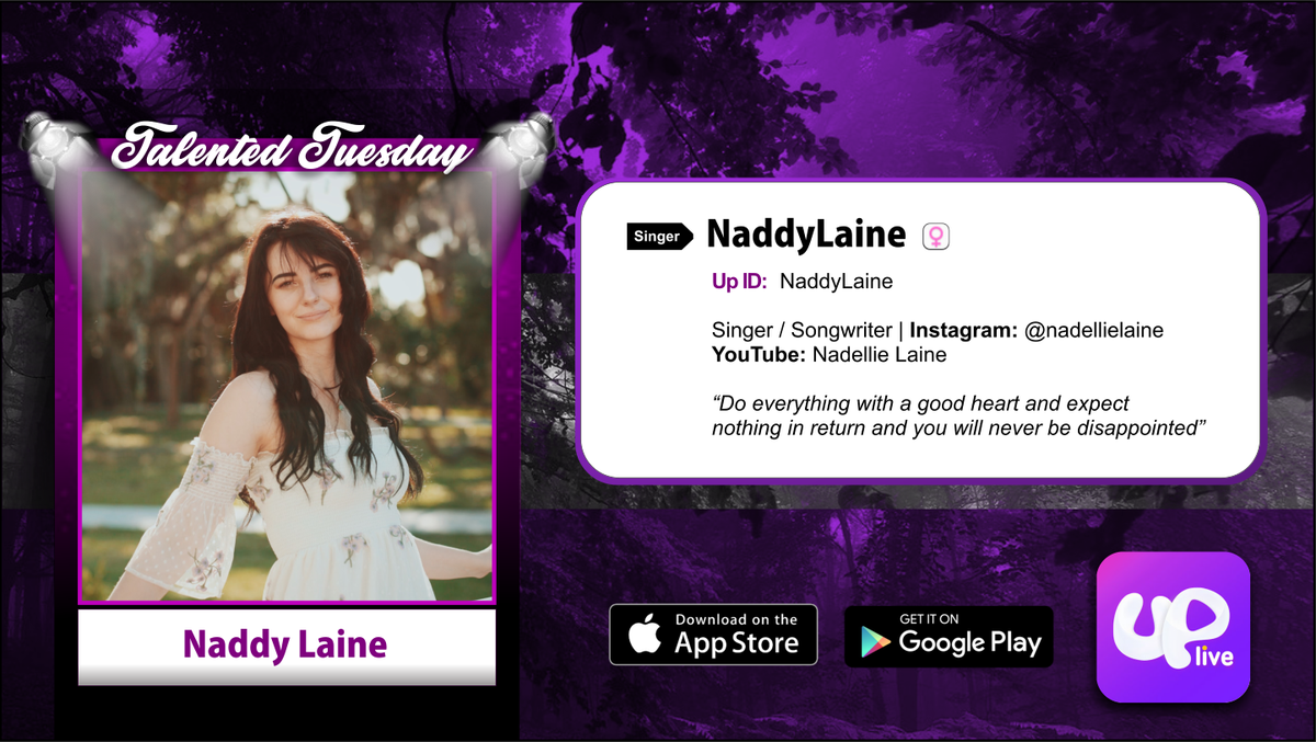 UpliveUSA's tweet photo. Follow and watch @NaddyLaine on Uplive! 

Showcase your talent, meet new people all over the world and get paid! Download and be a part of our growing community
https://t.co/XsHrfaRuDc
#upliveusa #talentedtuesday #talent #uplive #gifto #cryptocurrency #music #model #livestream https://t.co/CieF1mSXPU