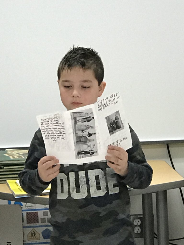 Students in Sherwood’s grade 1/2/3 class learned from each other as each  student showcased their early settler research projects. #RCDSBCitizenship