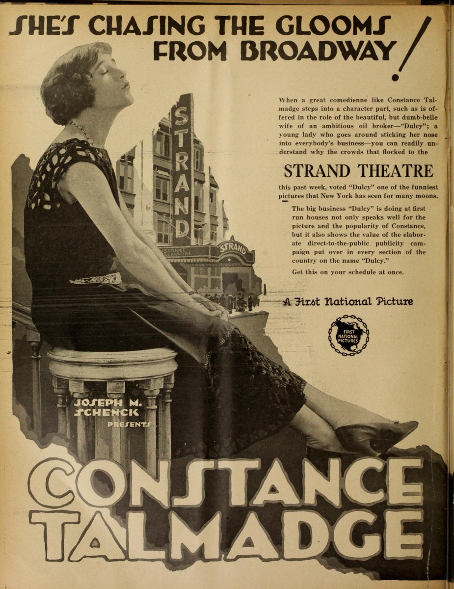 1923 Constance Talmadge, the tomboy of the family, liked comedy starring in Dulcy which like so many is a lost film