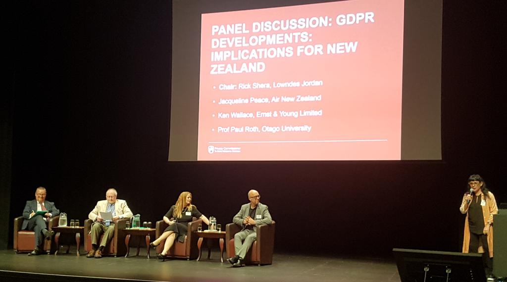 Sibenco's tweet photo. #GDPR implications for NZ - GDPR about best practice #Privacy and putting customer at core  #PrivacyForum @NZPrivacy https://t.co/ZWenz7AmSt
