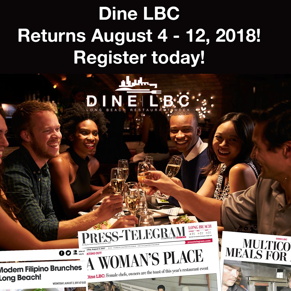 DineLBC's tweet photo. Have a favorite Long Beach restaurant?  Make sure they're signed up for #DineLBC Long Beach Restaurant Week, returning August 4-12! We'll help put some butts in those seats! #forkyeah #eatyourheartoutlongbeach #officiallongbeachrestaurantweek @LongBeachMayor @RobertGarciaLB https://t.co/lr1Wtf1Yiv