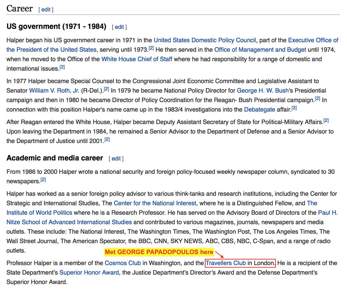 DR STEFAN HALPER• Cambridge Fellow• Set up "Cambridge Intelligence Forum" with SIR RICHARD DEARLOVE (quit due to "Russian influence”:  https://www.ft.com/content/d43cd586-c396-11e6-9bca-2b93a6856354)• CIA Father-in-Law (RAY KLINE)• Various roles at White House, DOJ• Supported HILARY:  https://sputniknews.com/politics/201611031047032702-clinton-us-uk-cooperation/