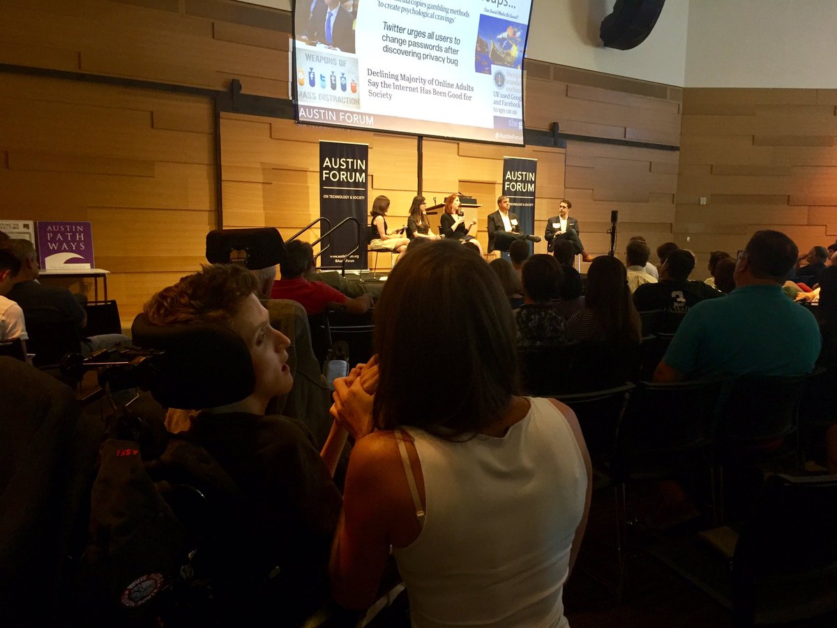 Danielle4All's tweet photo. #SocialAF on a Tuesday at @austinforum. From @AmyAtchleyMusic's work on electric 🚗s at @austinenergy to @amzam fighting fake news from the @TexasTribune, technology's influence on society is undeniable... let's make sure it's shaping the sort of city we want to see! https://t.co/3NN9mCQq5k