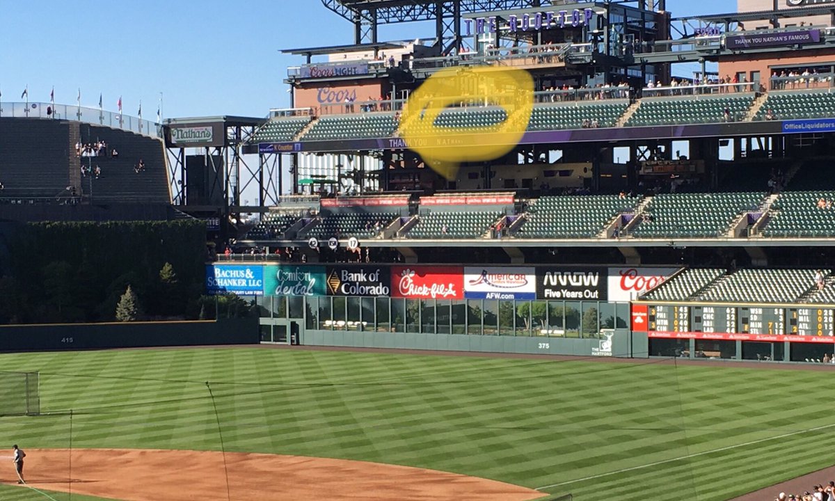 DKramer_'s tweet image. Sho putting on a show: Ohtani just lifted one into the third deck during BP about 3-4 rows shy of the Rooftop patio at Coors.