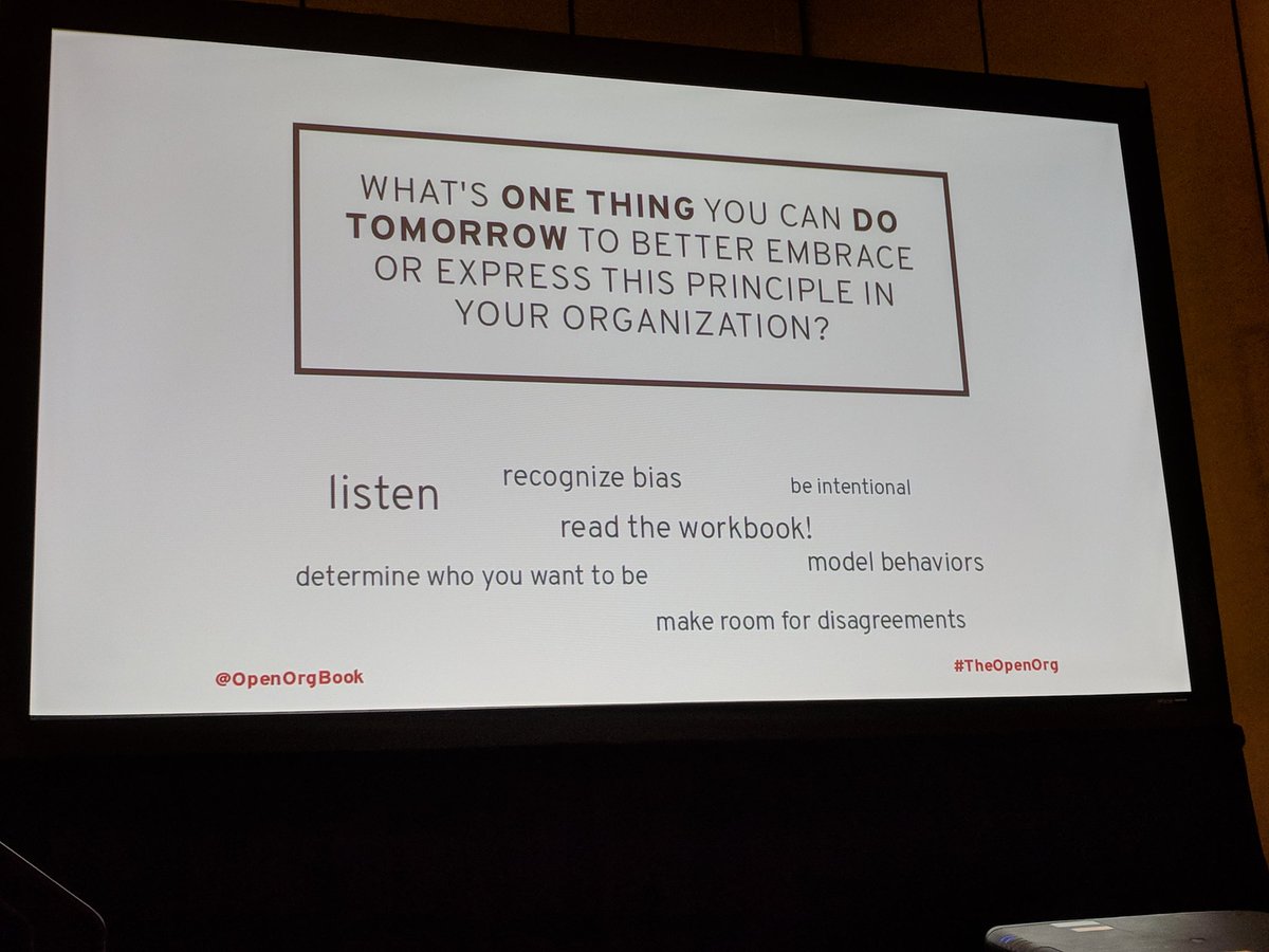 allisonsm7's tweet image. &quot;Meritocracy is what emerges when you put these #TheOpenOrg principles into practice.&quot; @samfw #RHSummit