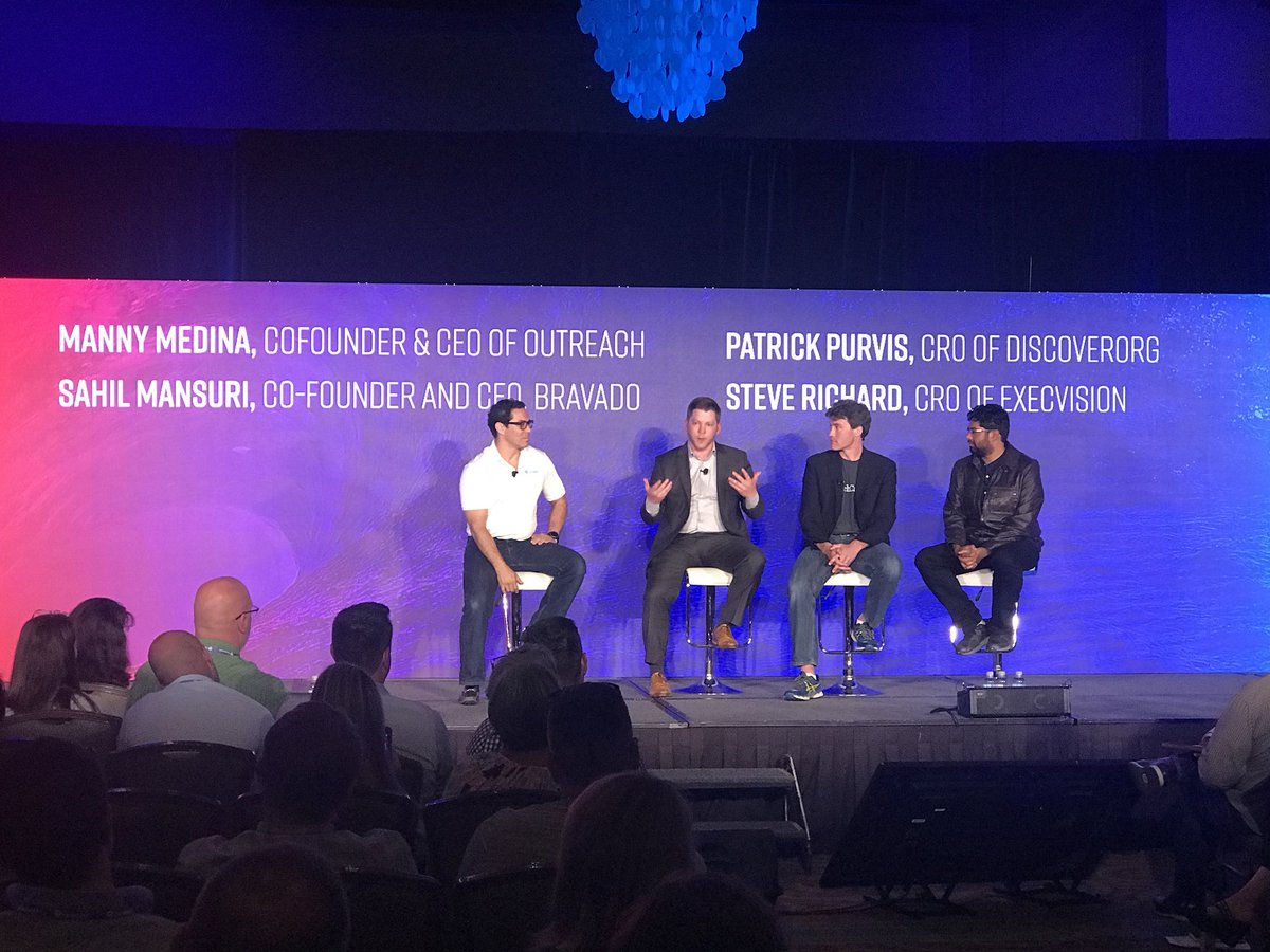 marcgonyea's tweet photo. The Future of Sales Panel was designed to be controversial and it was!  What’s more important in sales: Tech or People? Experience or Expertise? Is the enterprise sales rep a dying breed and not useful? Feed the strong and starve the weak? Crazy talk! #Unleash18 https://t.co/L10EKGl14n