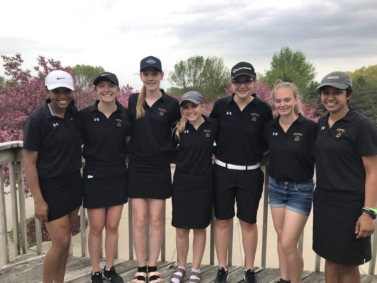 Golf_Grinnell's tweet photo. Another great day for our girls! The Tigers went undefeated in all Conference Duels this season! Maddie Schrack and Bella Amador-Lacson tied for first place shooting a 41 &amp; Bella walked away with medalist honors with a card back! Great day girls! 🐯 https://t.co/idfiP3vYGH