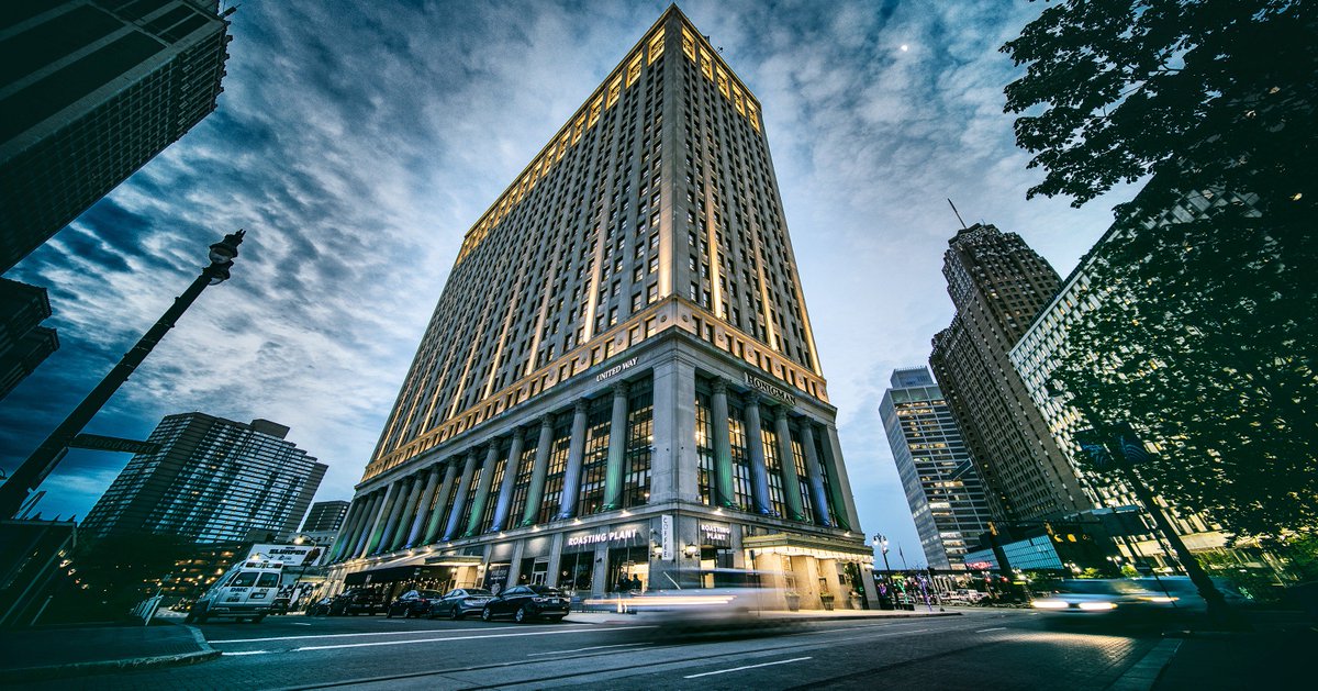 BedrockDetroit's tweet photo. We are proud to be joined by @CoboCenter, @FordField, Comerica Park, @LittleCaesarsArena, @FisherBldgDet and @GMRenCen to Shine a Light on NF. During the month of May, buildings will be illuminated in blue &amp; green to bring awareness to neurofibromatosis.  https://t.co/SwX1R868qG https://t.co/XOCZKeV3pa